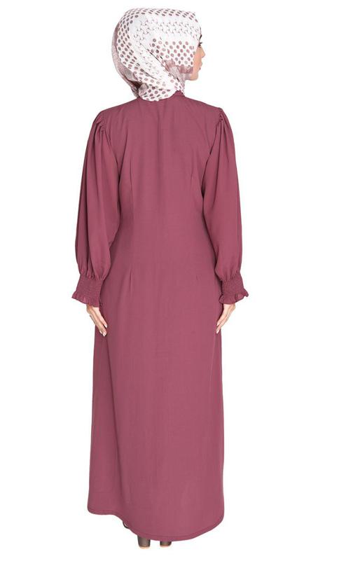 Voguish Onion Pink Front Open Abaya (Made-To-Order)