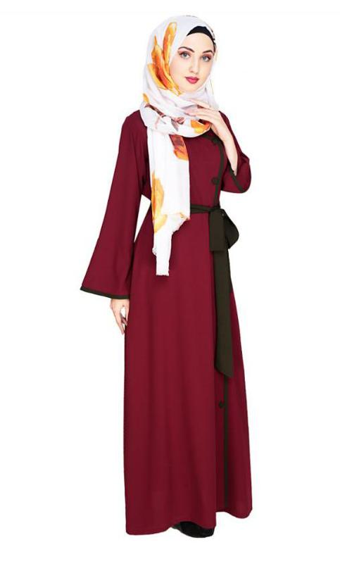 Vougish Wine Angarkha Abaya