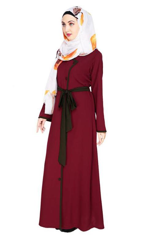 Vougish Wine Angarkha Abaya