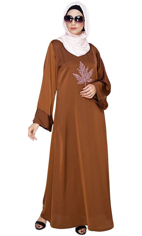 Wispy Tawny Brown Dubai Style Abaya