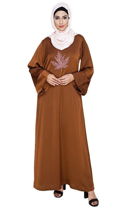 Wispy Tawny Brown Dubai Style Abaya