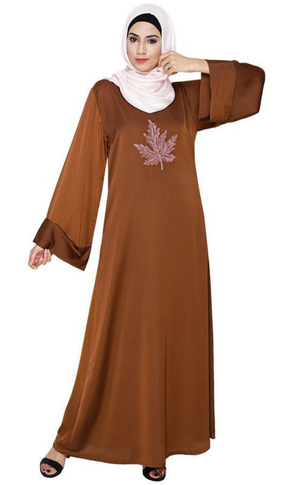 Wispy Tawny Brown Dubai Style Abaya