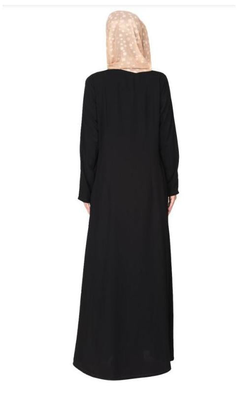 Youthful Riveted Formal Front Open Abaya