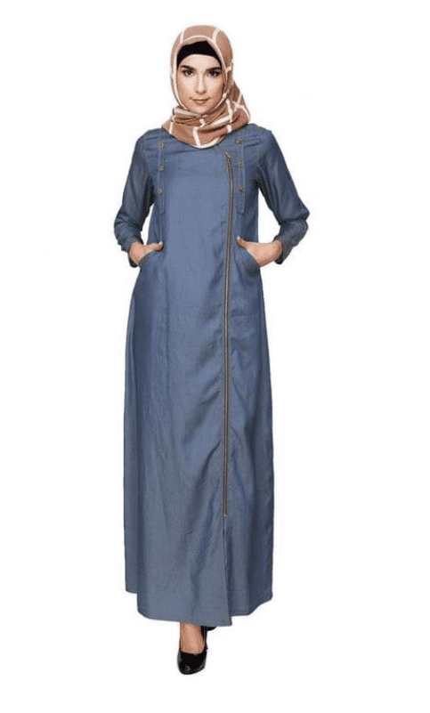 New model denim best sale abaya