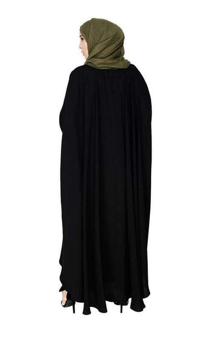 Delicate Embroidered Black Irani Kaftan (Made-To-Order)