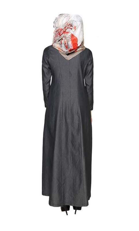 Denim Flared Coat Abaya