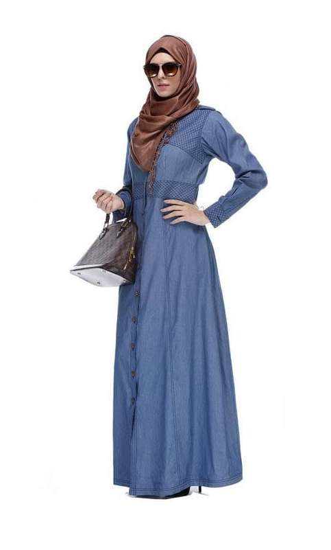 New model denim on sale abaya