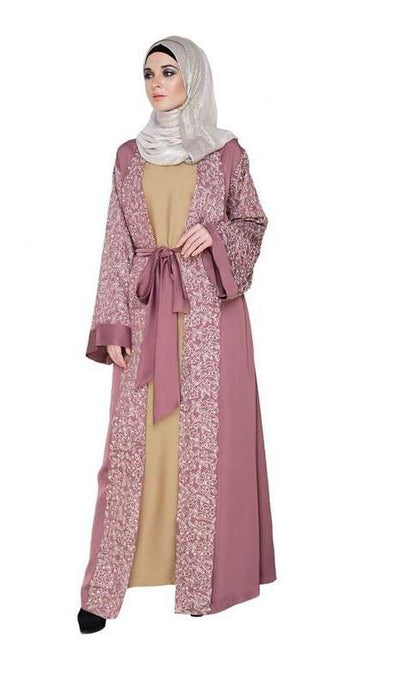 Luxury Onion Pink Dubai Style Abaya (Made-To-Order)