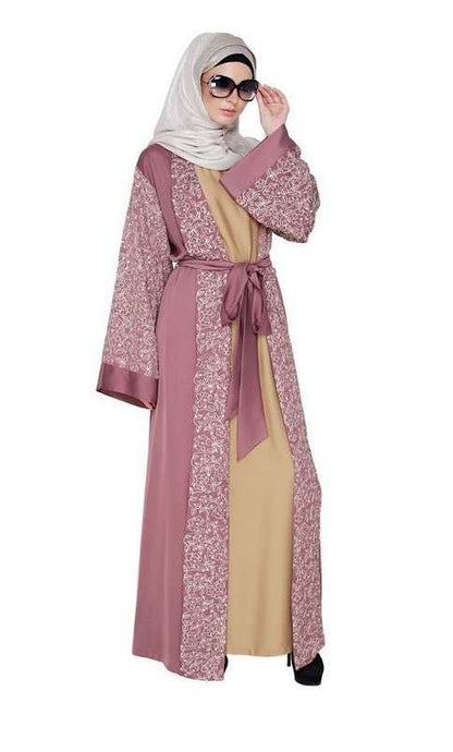 Luxury Onion Pink Dubai Style Abaya (Made-To-Order)