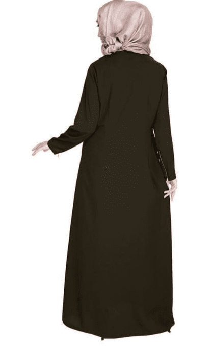 Metallic Zip Olive Abaya (Made-To-Order)