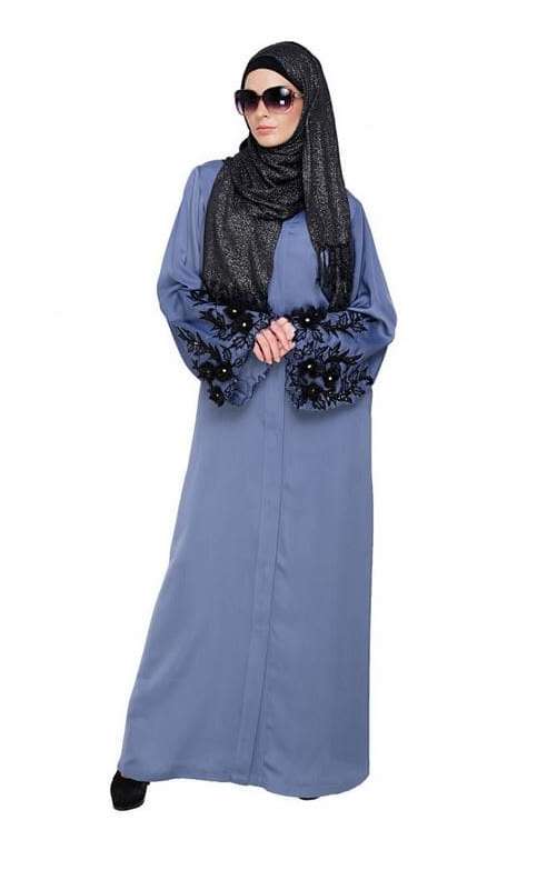 Regal Cornflower Blue Dubai Style Abaya (Made-To-Order)
