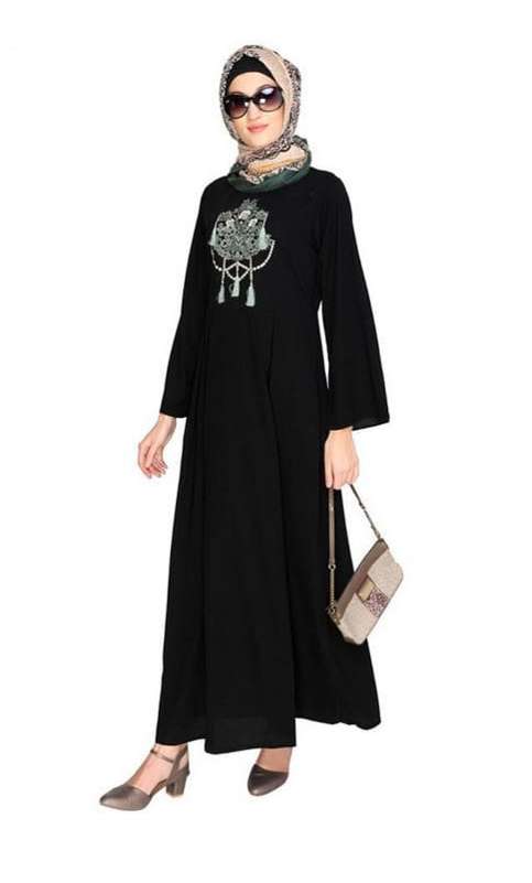 Tassels Detail Black Abaya