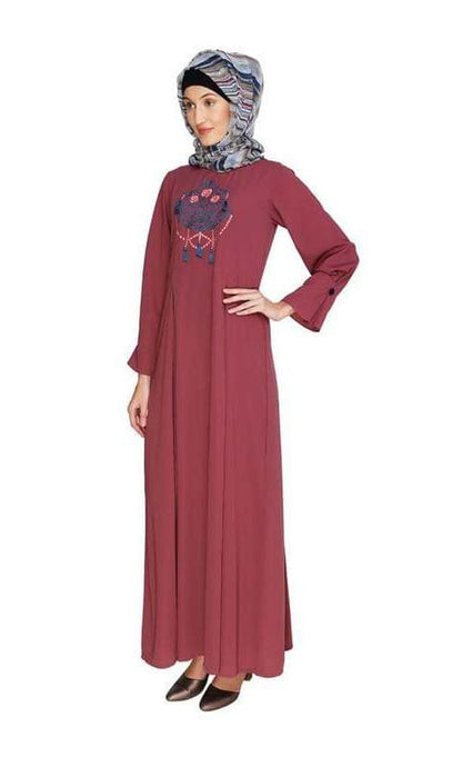Tassels Detail Onion Pink Abaya (Made-To-Order)