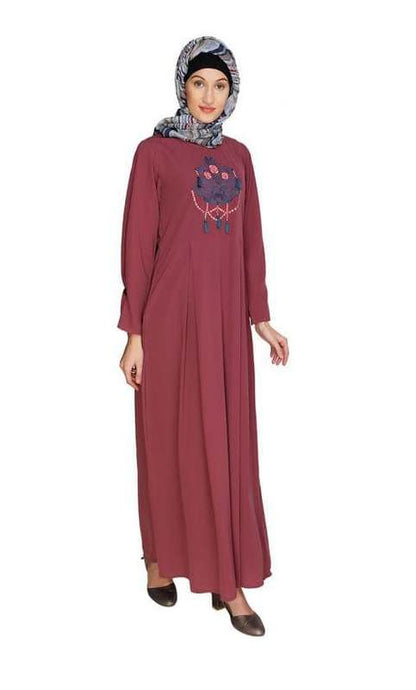 Tassels Detail Onion Pink Abaya (Made-To-Order)