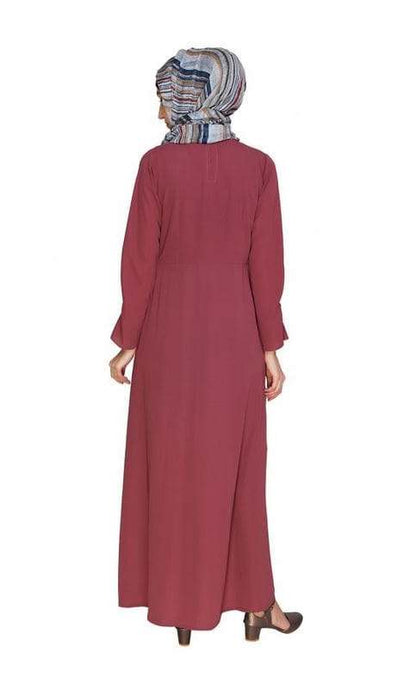 Tassels Detail Onion Pink Abaya (Made-To-Order)