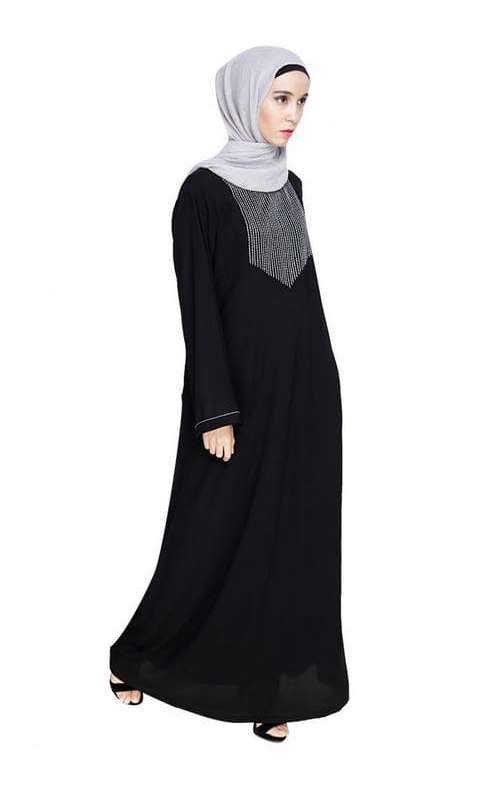 Whimsical Embroidered Black Dubai Style Abaya